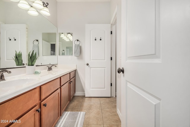 bathroom featuring tile patterned flooring and vanity