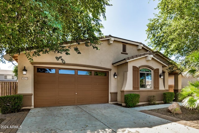 view of front of property featuring a garage