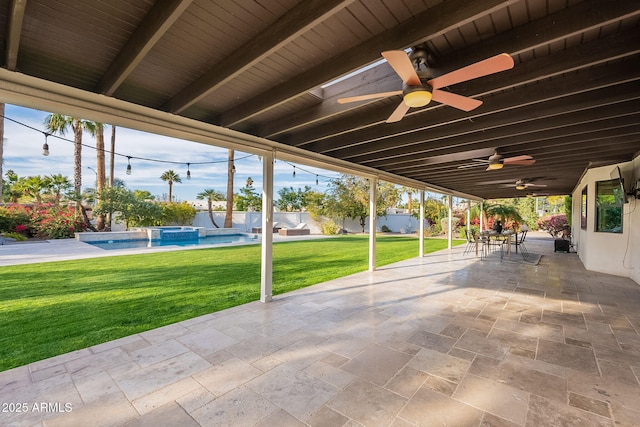 view of patio / terrace with ceiling fan