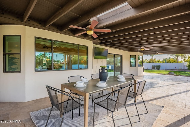 view of patio / terrace with ceiling fan