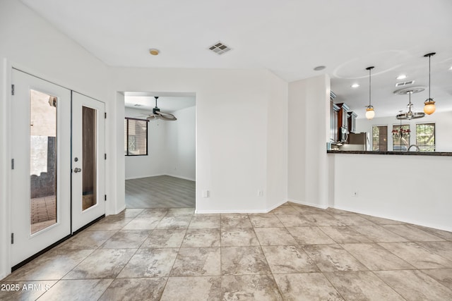 3850 E Geronimo St, Gilbert, AZ 85295 - unfurnished room with french doors, recessed lighting, ceiling fan, and light tile patterned floors
