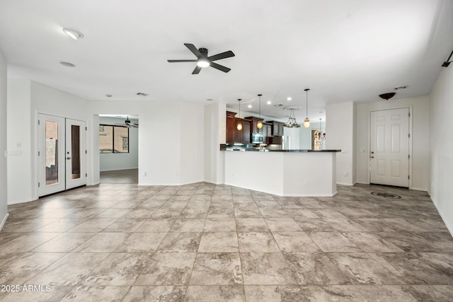 3850 E Geronimo St, Gilbert, AZ 85295 - unfurnished living room with a ceiling fan and french doors
