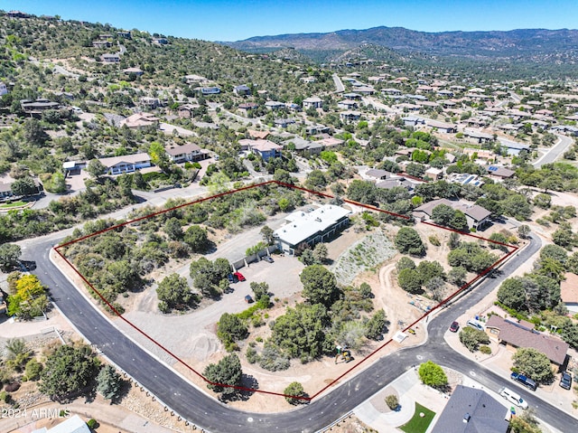 drone / aerial view with a mountain view