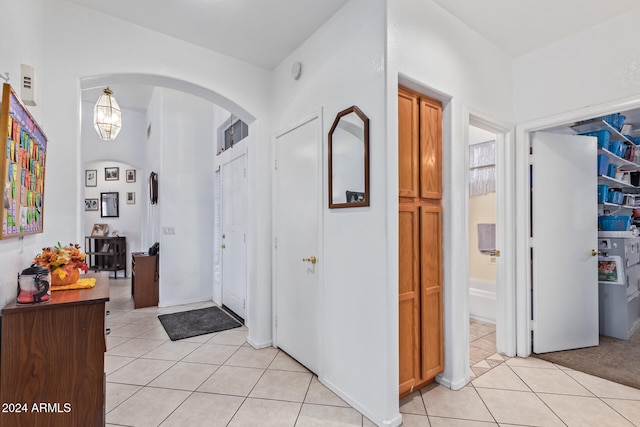 view of tiled foyer entrance