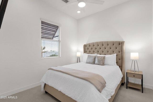 6565 E Thomas Rd Unit 1096, Scottsdale, AZ 85251 - carpeted bedroom with baseboards and a ceiling fan