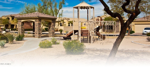 communal playground with a gazebo