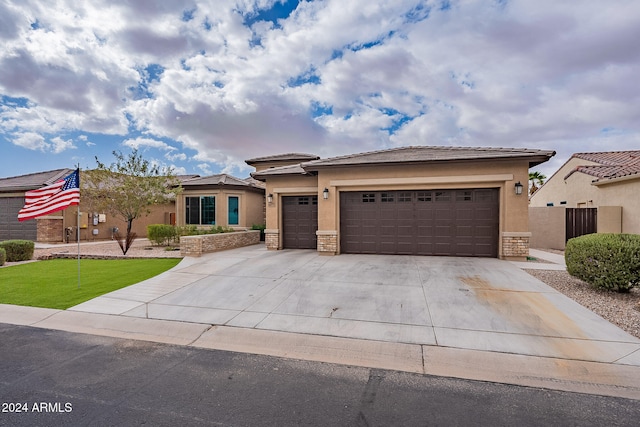 view of front of house with a garage