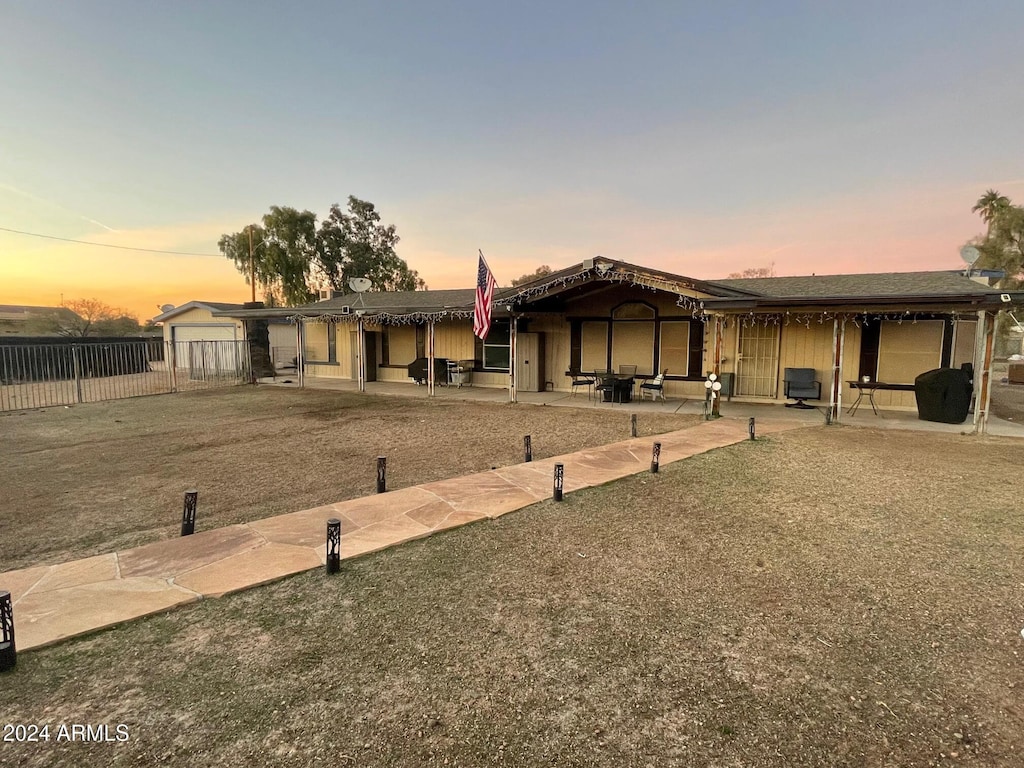 view of front of home featuring a patio area