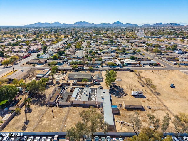 drone / aerial view with a mountain view