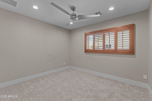 4602 W Monte Cristo Ave, Glendale, AZ 85306 - carpeted empty room with ceiling fan, baseboards, and recessed lighting