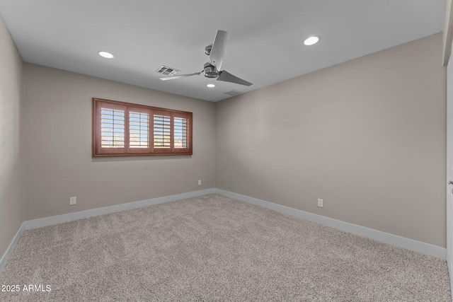 4602 W Monte Cristo Ave, Glendale, AZ 85306 - carpeted empty room featuring ceiling fan, baseboards, and recessed lighting