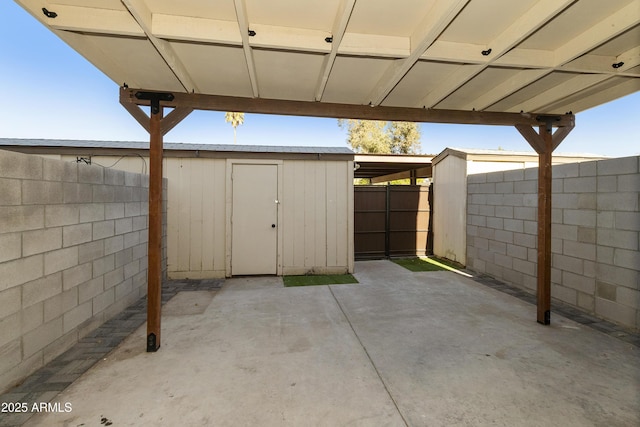 view of shed featuring a fenced backyard