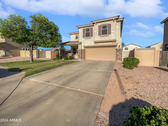 view of front of house with a garage