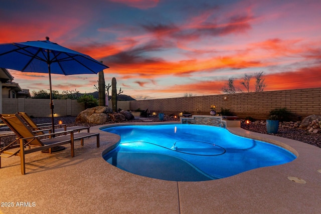 13336 W Via Caballo Blanco, Peoria, AZ 85383 - view of pool featuring a fenced in pool, a patio area, and a fenced backyard