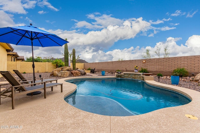 13336 W Via Caballo Blanco, Peoria, AZ 85383 - view of swimming pool with a fenced in pool, a patio, and a fenced backyard