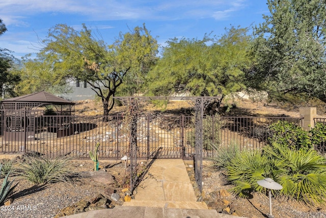 exterior space with a gazebo