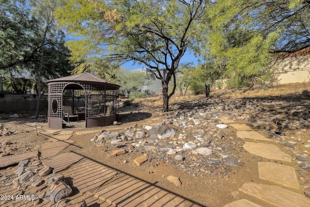 view of yard with a gazebo