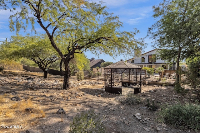 view of yard with a gazebo