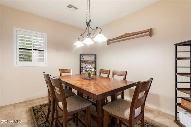 view of tiled dining area