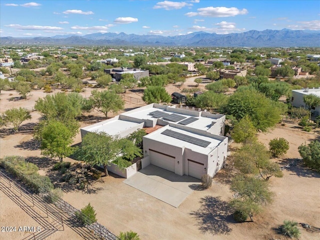 aerial view with a mountain view