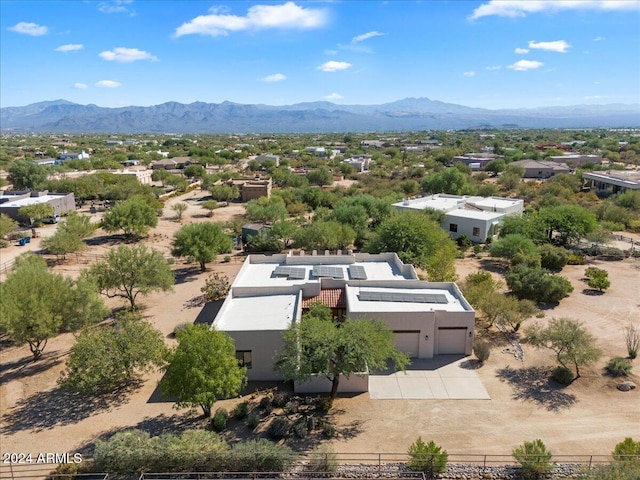 aerial view with a mountain view