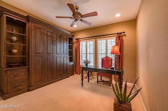 19700 N 76th St Unit 2001, Scottsdale, AZ 85255 - office space featuring recessed lighting, baseboards, light colored carpet, and ceiling fan