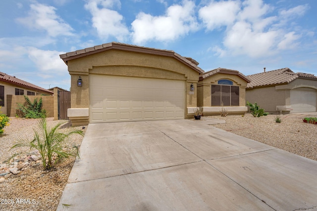10226 W Country Club Trl, Peoria, AZ 85383 - view of front facade with driveway, stucco siding, an attached garage, and a tiled roof
