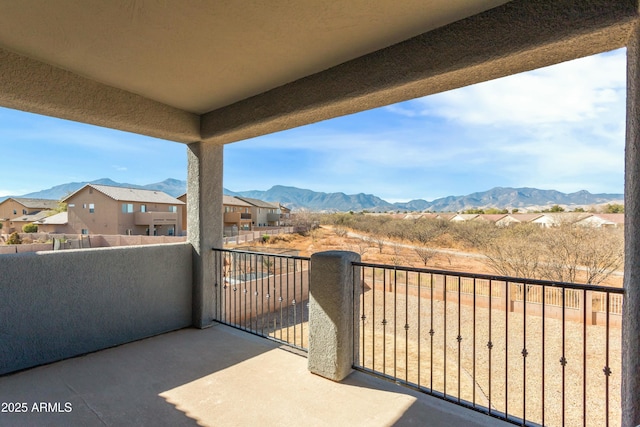 balcony with a mountain view