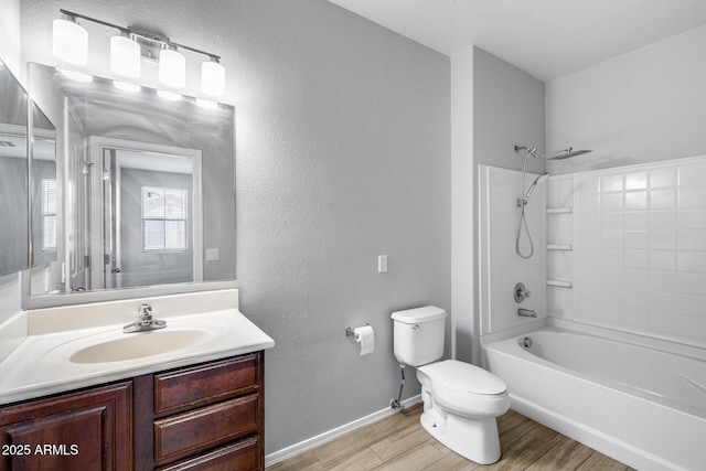 2941 E Darrow St, Phoenix, AZ 85042 - full bathroom with vanity, wood finished floors, and bathtub / shower combination