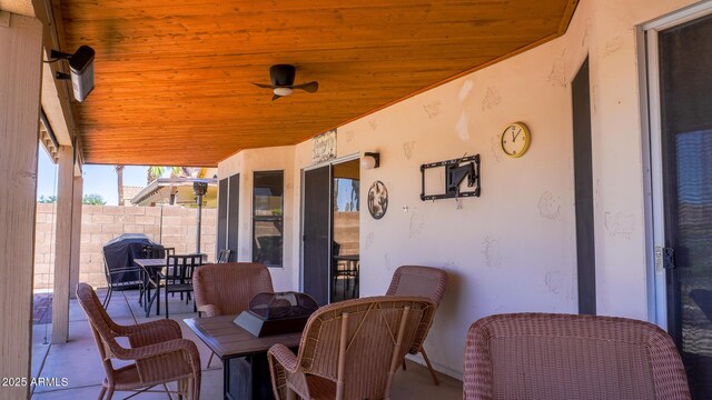 10952 S Desert Lake Dr, Goodyear, AZ 85338 - view of patio with outdoor dining area, fence, and grilling area