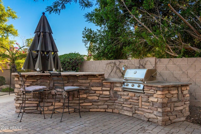 view of patio / terrace with area for grilling