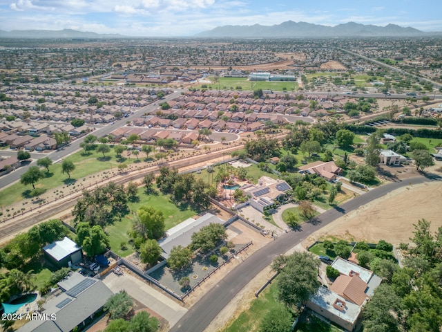 aerial view with a mountain view