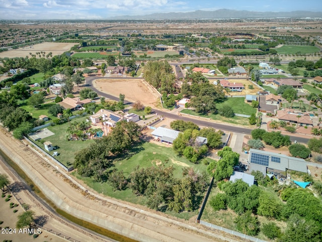 aerial view with a mountain view