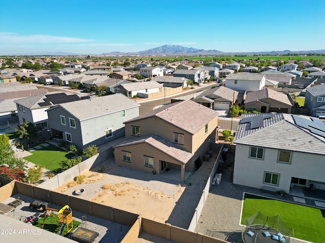 bird's eye view featuring a mountain view