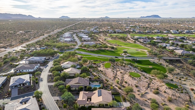 bird's eye view with a mountain view