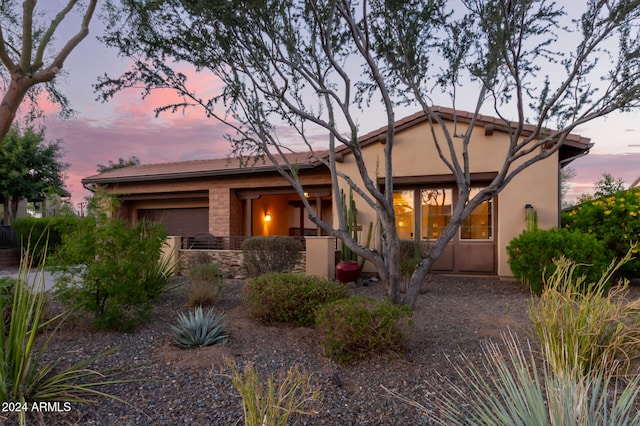 view of front of house with a garage