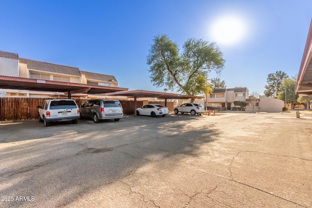 view of car parking featuring a carport