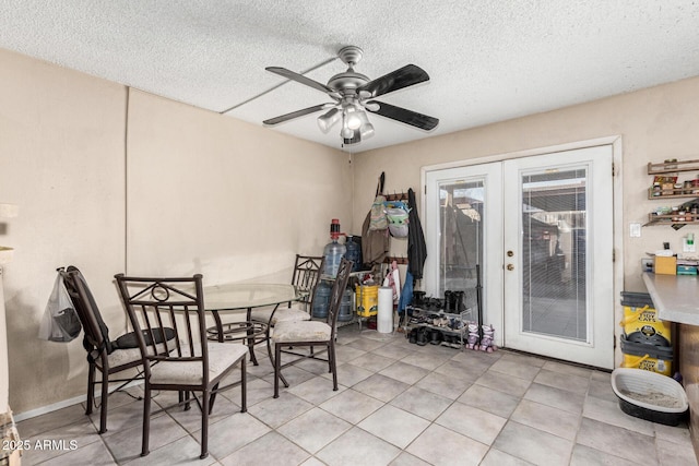 view of patio / terrace with french doors and ceiling fan