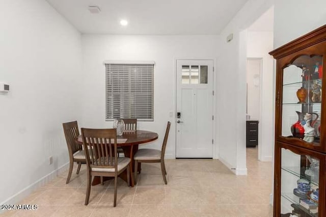 view of tiled dining area