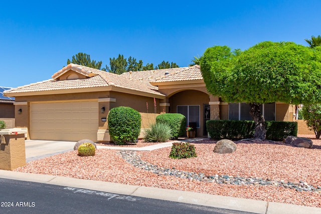 view of front of home with a garage