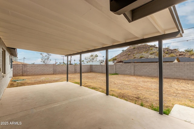 view of patio with a fenced backyard