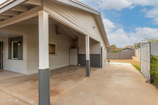 exterior space featuring fence