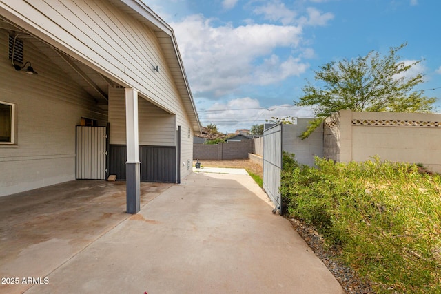 view of patio featuring a fenced backyard