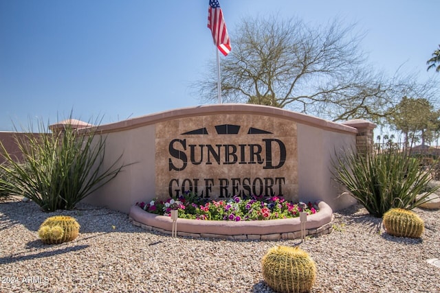 view of community sign