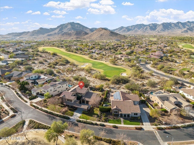 aerial view with a mountain view