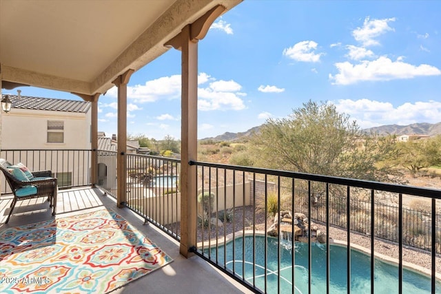 balcony with a mountain view