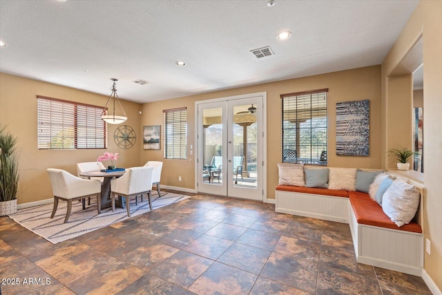 dining room featuring french doors