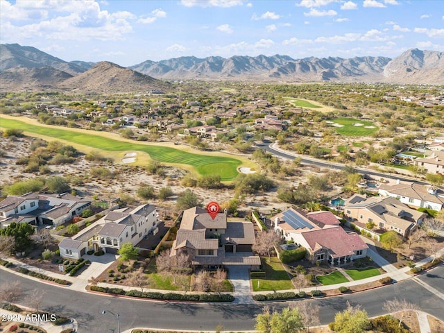 aerial view featuring a mountain view