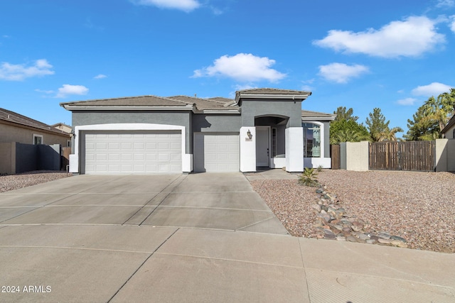 view of front of house with a garage