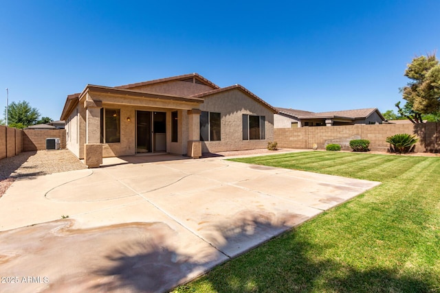 2732 E Tyson St, Chandler, AZ 85225 - rear view of house with stucco siding, a patio, and cooling unit